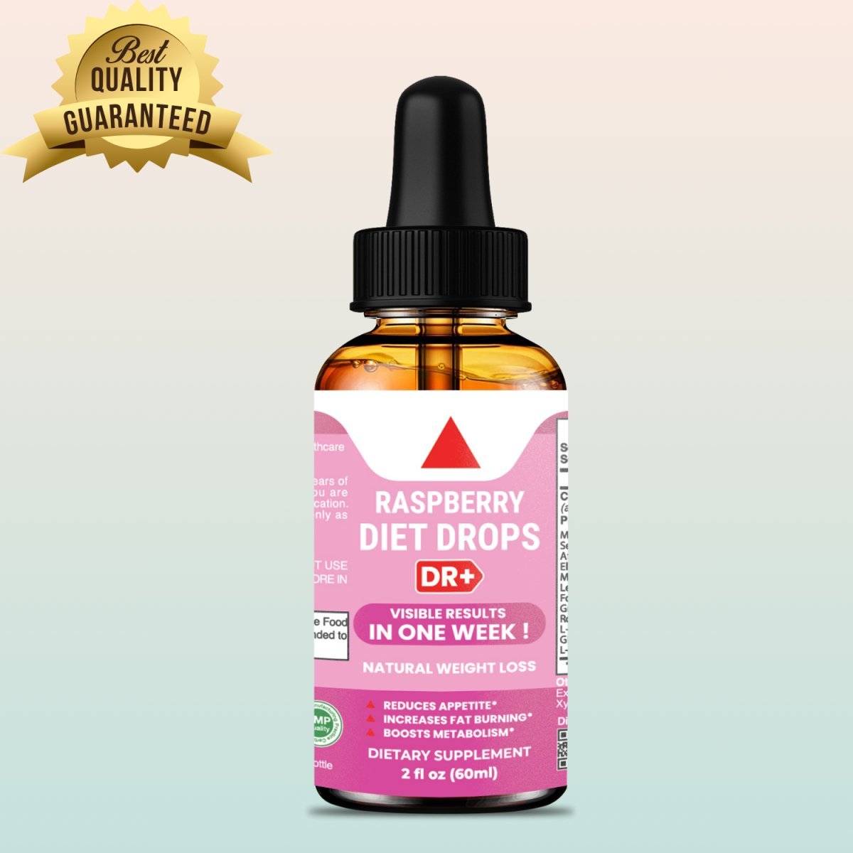 Raspberry Liquid Drops for Women and Men Diet Drops - Natural Vegan Gluten-Free Fast | 2oz